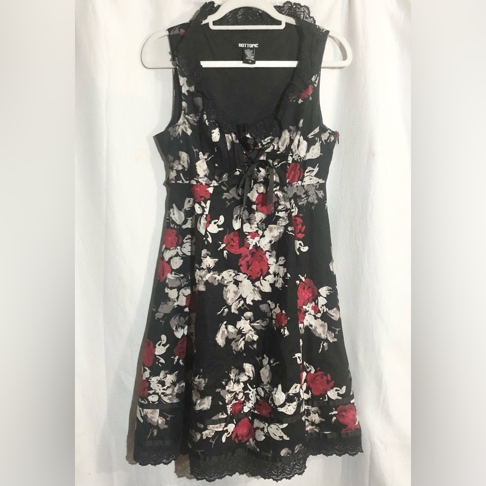 Hot Topic Rockabilly Dress Sz L Pin Up Lace Layered.Lined Goth Grunge Punk Retro